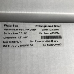 Hollow Fiber Filter Cartridges – 01010INV41 – 10k Dalton – For Intl Buyer