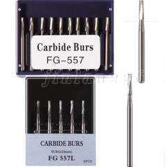 Dental 557 FGOS Surgical Carbide Burs FG-557XL 25mm 19mm Fissure Cylinderical