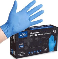 100 Disposable Nitrile Gloves 6 mil Heavy Duty Gloves Blue Latex Powder Free