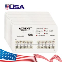 AZDENT Dental Orthodontic Brackets Braces Metal Mini Roth.022 Hooks 345