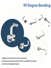 Dental Orthodontic Crimpable Hook Left/Right Sliding 90 Degree Bending 10Pc/pack