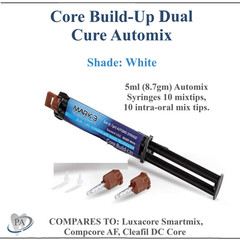 Dental Core Build Up Dual Cure White Automix Syringe 5ml + 5 Mixing Tips, MARK3