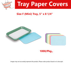 1000 Pcs, Dental Paper Tray Cover, Size F Mini Tray, Blue, 5″ x 8 1/4″, Blue