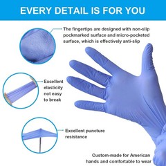 Nitrile Exam Gloves – Powder-free, 1000 PCS Medical & Home Cleaning Gloves