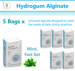 5 x Bags Dental Hydrogum VPS PVS Universal alginate Mint, Fast Set, 500g C302025