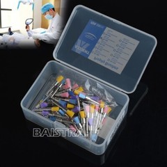 100pcs Dental Prophy Polishing Brushes Polisher Flat Type Colorful Nylon