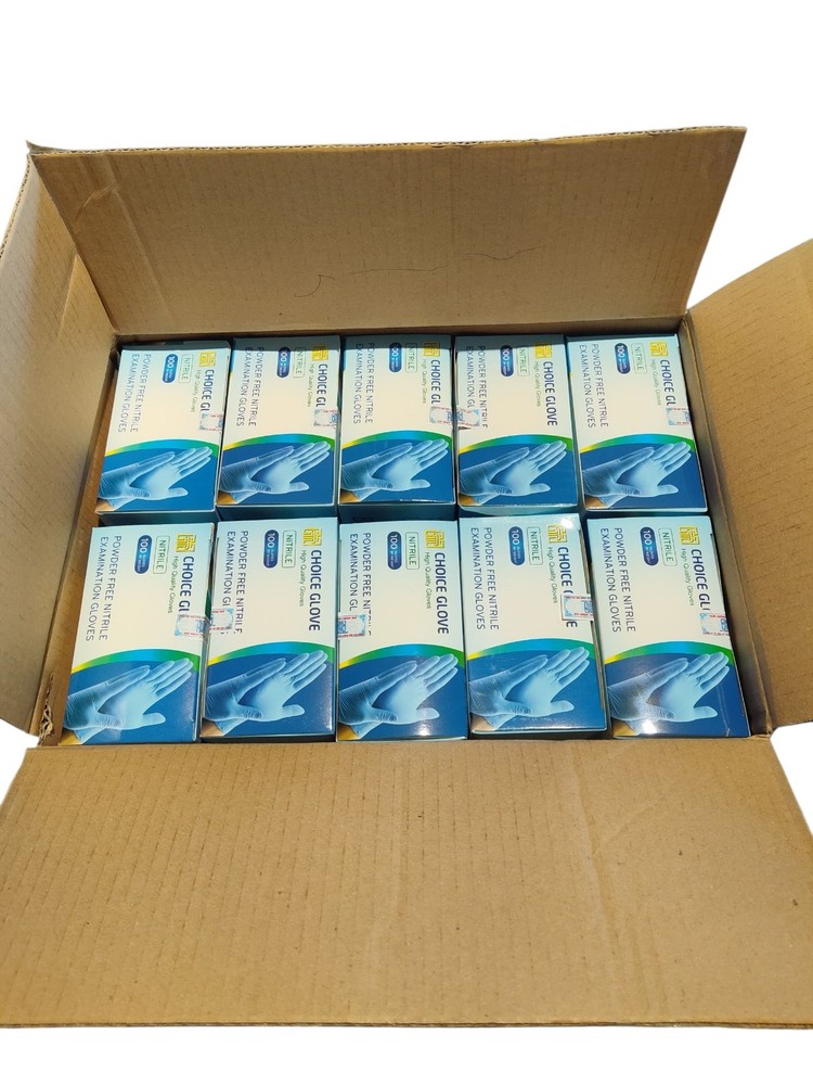 Choice Glove Powder Free Nitrile Examination Gloves Size Large Case of 1000 New