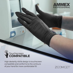 Black Nitrile Disposable Exam Gloves, 3 Mil, Latex & Powder Free, Food-Safe, Tex
