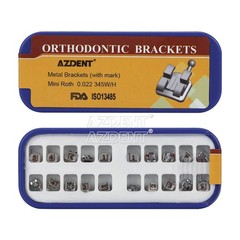 10X AZDENT Orthodontic Brackets Split Welding Mini Roth 022 Hook 345 Laser Mark
