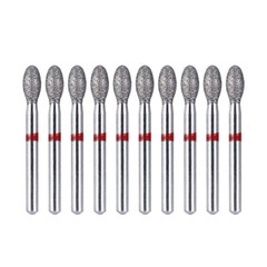 10Pcs/Box AZDENT Dental Diamond Burs FOOTBALL FINE RED Friction Grip 379-023F