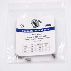 4Pc/Pack Dental Ortho Buccal Tubes 1st/2nd Molar Tube Roth/MBT/ Edgewise 022/018
