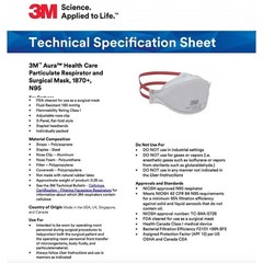 Case of 440 | 3M 1870+ Aura N95 NIOSH Respirator Face Masks | New