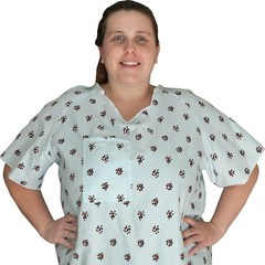 2 Pack – IV Hospital Gown 2 Back Tie Overlap, Multi Print – Unisex – S-XL