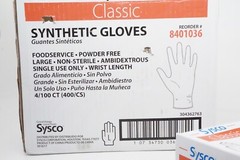400 Count Case Sysco Classic Synthetic Gloves Foodservice Grade Large 8401036