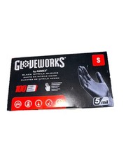 Gloveworks GPNB42100 Black Disposable Nitrile Gloves 5 Mil Size: Small (100 CT)