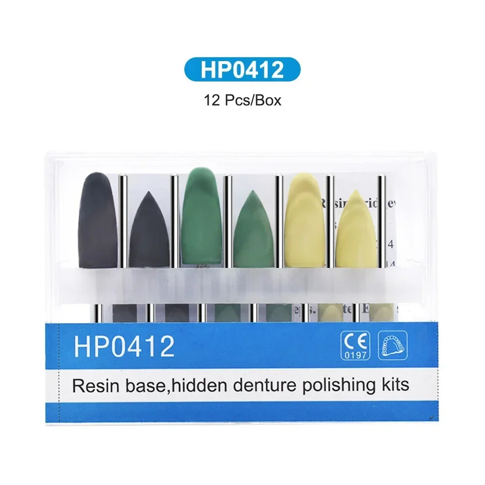牙科树脂底座隐藏假牙抛光套件 HP0412 适用于低速手机-