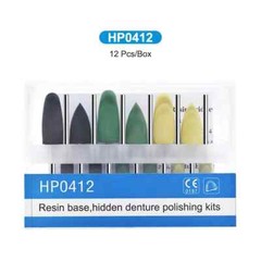 牙科树脂底座隐藏假牙抛光套件 HP0412 适用于低速手机-