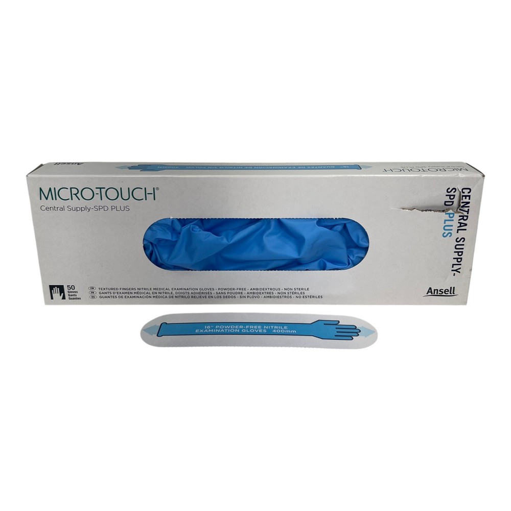 Ansell Micro Touch Nitrile Sterile 16 in Powder Free Exam Gloves Medium 50 Pair