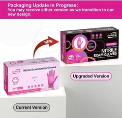 Disposable Nitrile Gloves Pink Fuchsia Powder-Free Food Safe Waterproof 100pcs