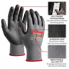 Pilim Work Gloves Men Women 12 Pairs M Nitrile Superior Grip Touchscreen For
