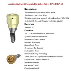 Dental Locator Abutment Attachment Tool Fit Hiossen Zimmer Nobel Straumann BEGO