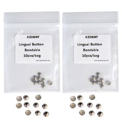100Packs AZDENT Dental Orthodontic Bondable Lingual Buttons Round Base 10pc/pack