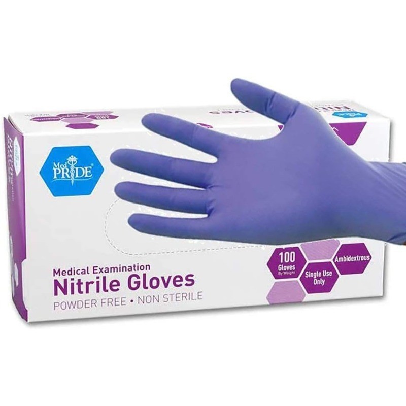 Powder-Free Nitrile Exam Gloves, Large, Large (Pack of 100)