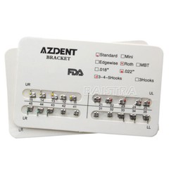 US AZDENT Dental Orthodontic Brackets Braces Standard Roth .022 Hooks 3-4-5
