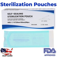 Self-Sealing Sterilization Pouches 3.5″ x 10″ 200 Pcs / Box USA