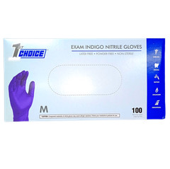 1st Choice Medium Size Indigo Nitrile Gloves (Medical Gloves)