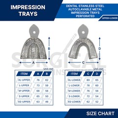 50 Dental Metal Impression Trays Solid