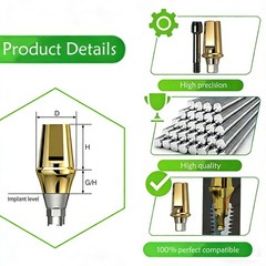 1pc Dental Titanium Straight Abutment Ti Cemented Abutment for Osstem Hiossen TS