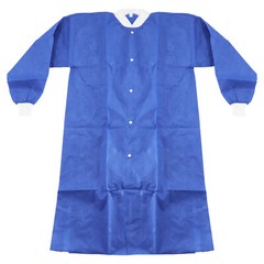 JMU 10/50✖ Disposable Lab Coats for Men Women Snaps Full Sleeve SMS Blue Medical