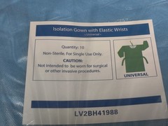 Isolation Gown With Elastic Wrists Universal One Size Blue 20 Count None-Sterile