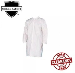 25-50 White 50G Medical Disposable Polypropylene Lab Coat No Pocket