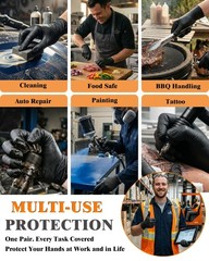 wcy 9mil Heavy Duty Disposable Nitrile Gloves, Black XLarge X-Large, Black-80