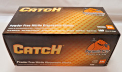 CATCH Nitrile Disposable Gloves Pyramid Grip Texture Orange XXL 9 Mil Box of 100