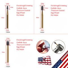 Dental Carbide Burs Trimming Finishing Gold Tungsten FG 7408 7406 7404 st