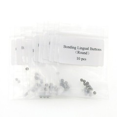 US 10 Packs Dental Orthodontic Lingual Buttons Bondable Round Base Ceramic/Metal