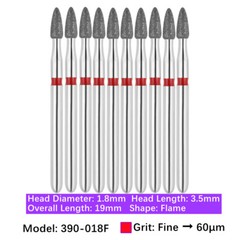 10pc/pk Diamond Burs FG Flame Super Fine Medium Coarse Grit High Speed 862 863