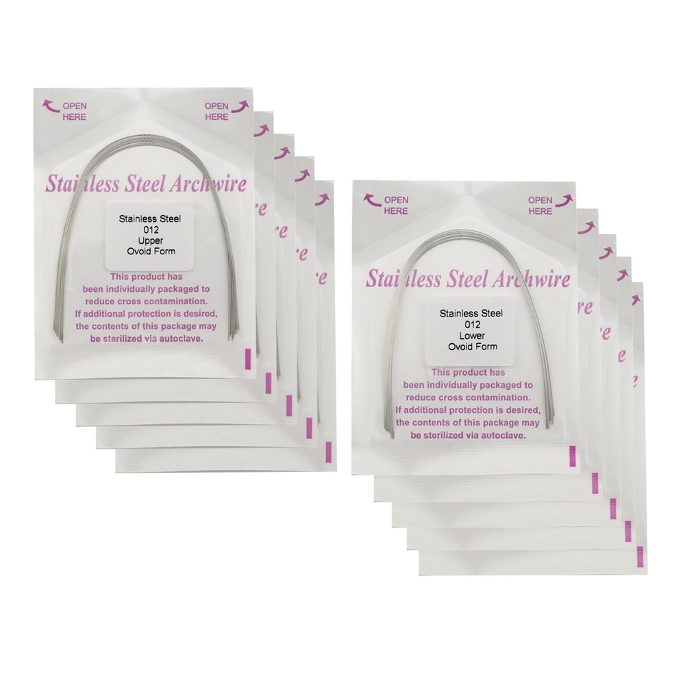 100pcs Dental Orthodontic Stainles Steel Arch Wire Round/Rectangular Ovoid Wires