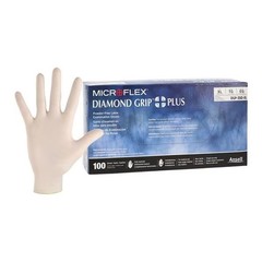 Microflex DGP-350-XL Diamond Grip Plus Latex Gloves PF Extra Large 100/Bx