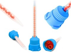 Mixing Tips 10:1 Ratio 7.7cm Crown & Bridge Impression, 50-Pack Blue/Orange