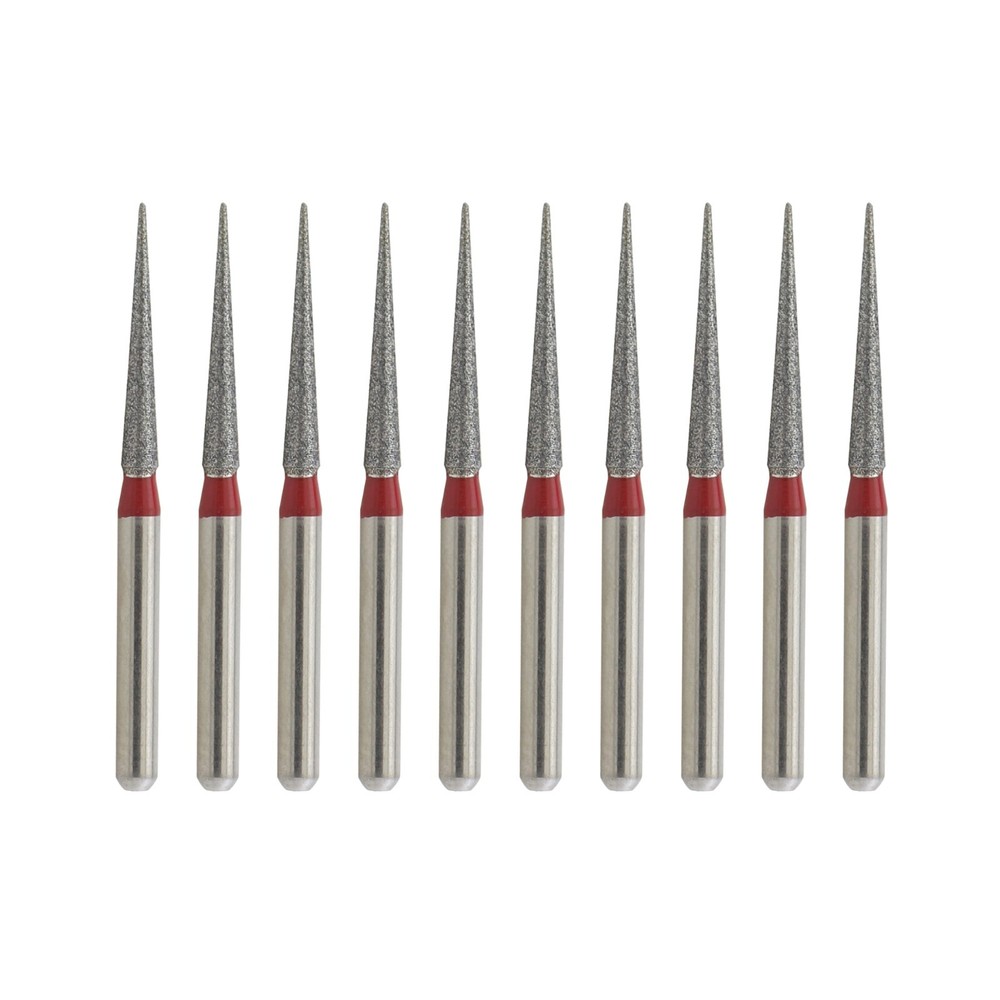 Dental Diamond Burs FG 850/016F Round End Taper Fine Grit Red High Speed Dia Bur