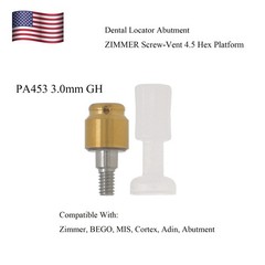 Zimmer Tapered Screw-Vent 4.5mm Internal Hex Implant 1-5mm for Locator Abutment