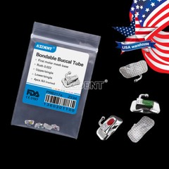 AZDENT Dental Ortho Single Bondable Buccal Tubes 1st/2nd Molar Roth/MBT 022