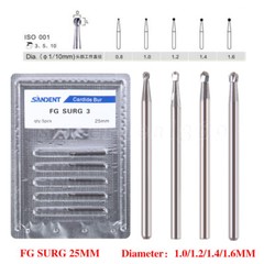 SANDENT Dental Carbide Surgical High Speed FG SURG 2 3 4 5 Length Bur 25mm OR
