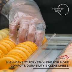 KLEEN CHEF Disposable Food Handling Long Cuff Cleaning Poly Gloves, One Size Fit