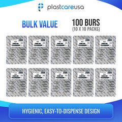 100 FG 8 Round Carbide Dental Burs High Speed Handpiece Friction Grip Drill Bits
