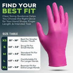 Fuchsia Hot Pink Nitrile Disposable Gloves – 200 Count – 3 Mil Nitrile Gloves…